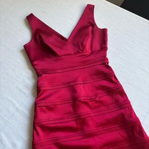 Calvin Klein Red Sleeveless Sheath Midi Dress Women’s Size 4